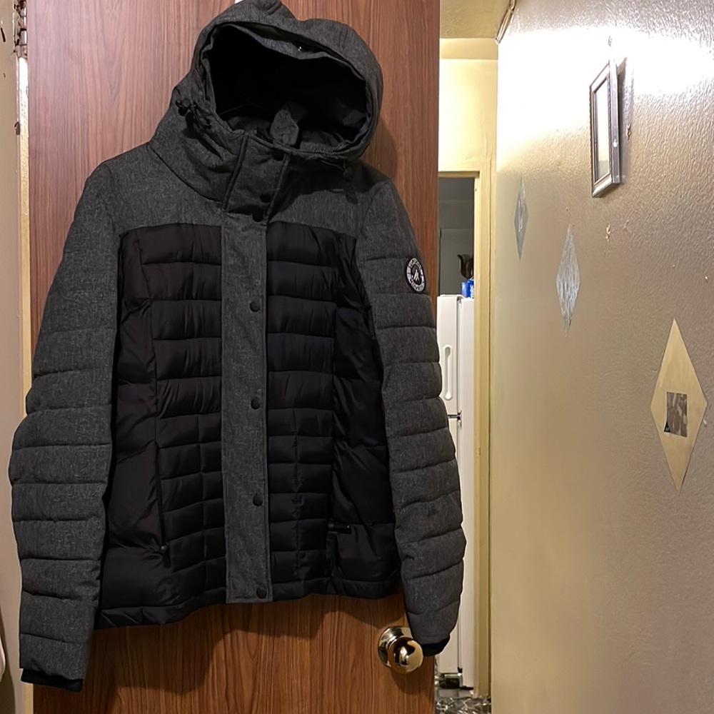 black and grey light bubble jacket